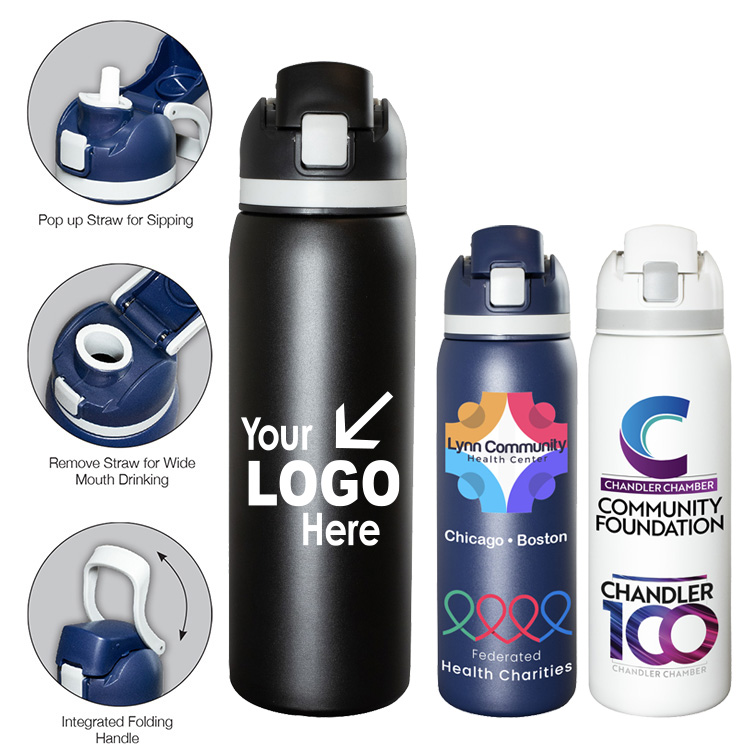 27 oz. Dual Drink-Model Double Wall Stainless Steel Insulated Bottle